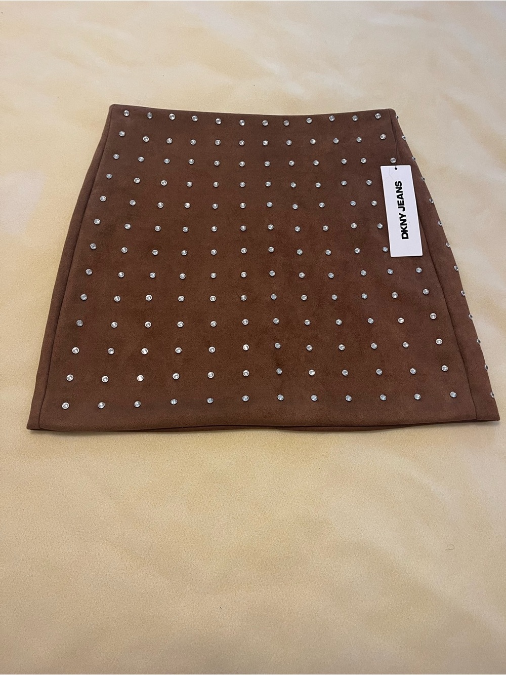 DKNY Jeans Brown Embellished Mini Skirt